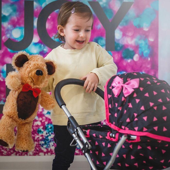 Poussette Landau Pour Poupée Avec Capote Réglable, Roues Souples Et Cadre Aluminium - Kinderplay (KP0260R)