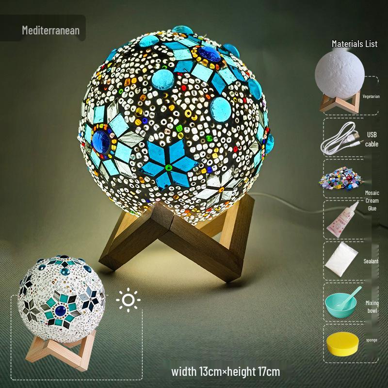 Κιτ Μωσαϊκού Φεγγαριού DIY - Χειροποίητο Νυχτερινό Φως Αφής για την Ημέρα της Μητέρας