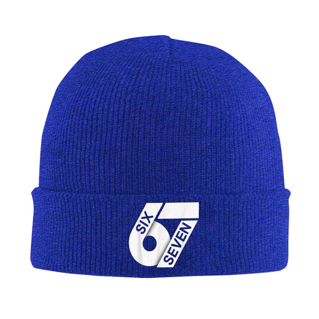 Fun Six Seven 6 7 Meme Design Knit Hat  Beanie Hats Gym Warm Soft Men Women Bonnet Hats Autumn Winter Design Casual Caps Gift