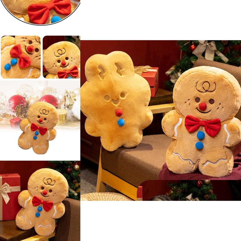 Adorable Gingerbread Man Plush Toy Soft Cuddly Doll Cartoon Character For Girls