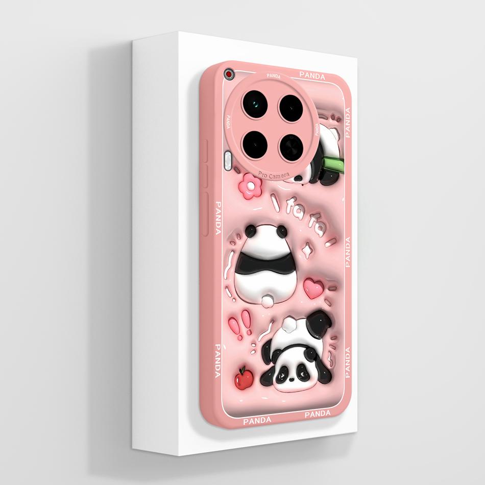Case For Tecno Camon 30 Pro Premier Back Cover Cute Panda Full Coverage Funda Soft Liquid Silicone Phone Cases For Camon30 4G 5G