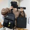 Academic Style Senior High School University Student Schoolbag Backpack Women's Four-Piece Canvas Backpack