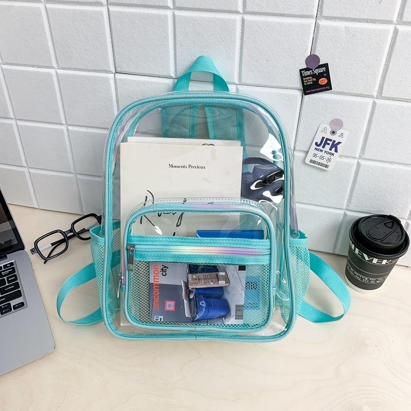 New Mini Clear Backpack Fashion Student Jelly Transparent PVC Travel Knapsack Summer Waterproof Beach Versatile Storage Rucksack