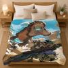 Monster Hunter Game Throw 240g Flannel Blanket, Suitable for Sofas, Beds, Offices,  Exquisite Gift Blankets