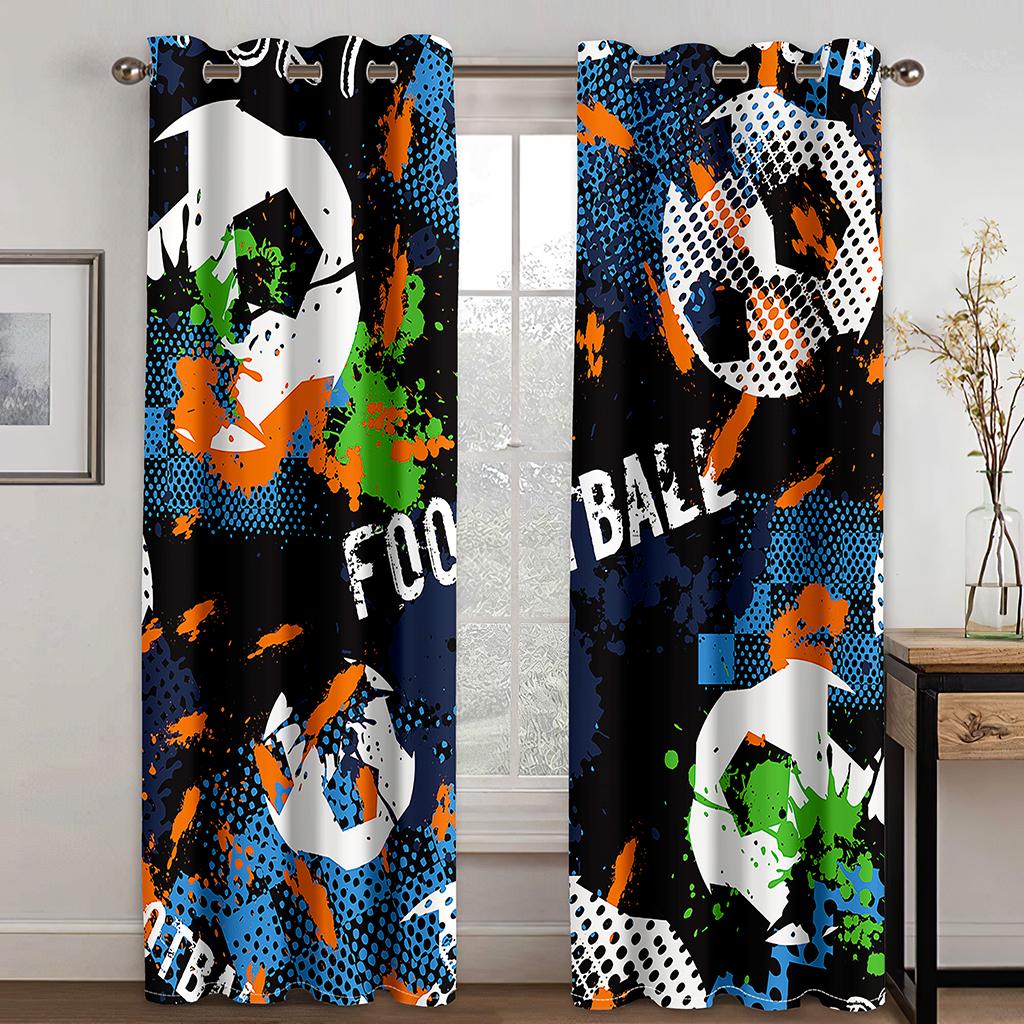 Sportgardiner Fotball i Brann og Vann Flammesprutende Tordenslag Abstrakt Konseptkunst Stue Soverom Vindu
