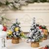 Small Tabletop Festival Display Tree Plush Trimmed Miniature Christmas Tree Festival Table Ornament for Home Decors