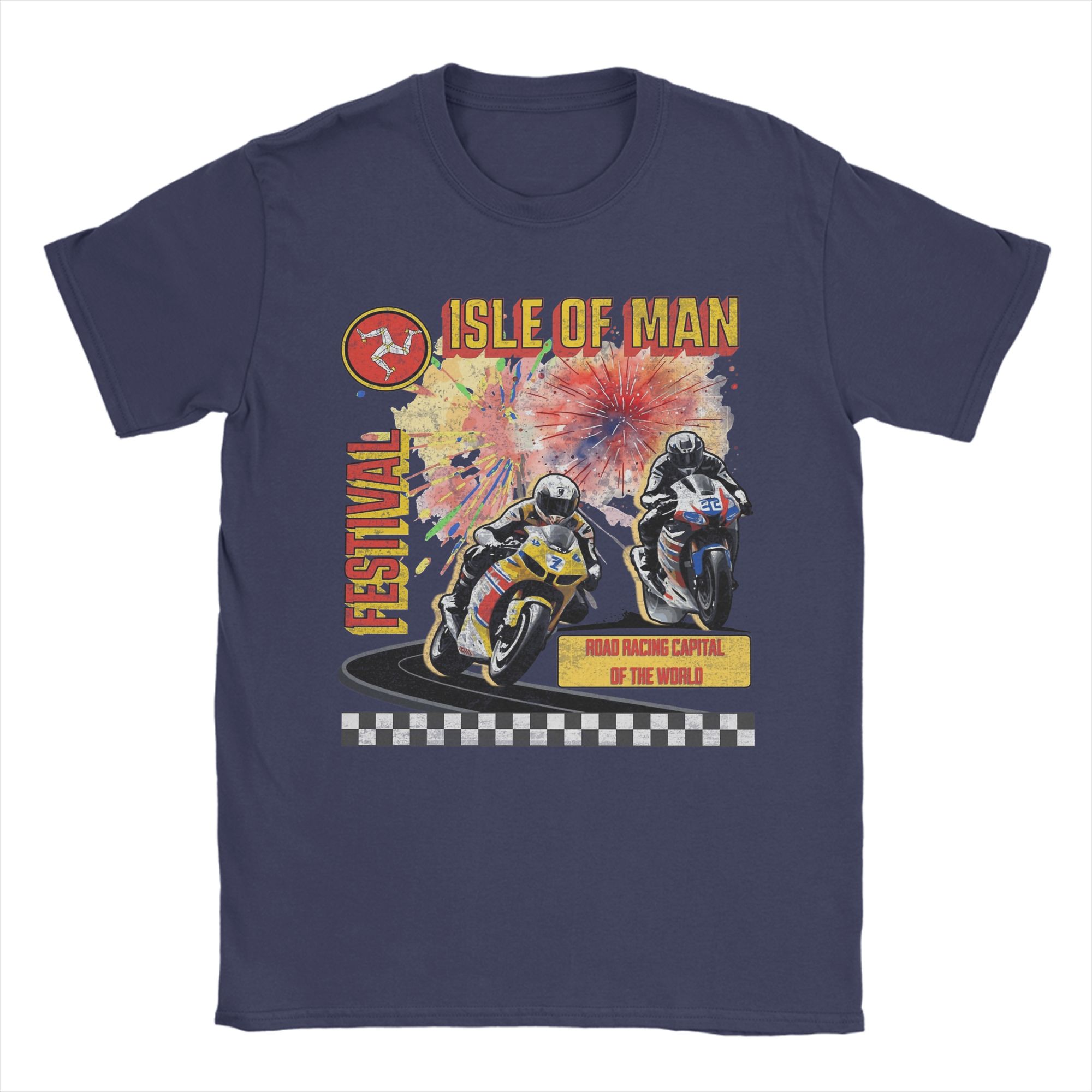 

Isle of Man Festival T-Shirt Men Awesome Pure Cotton Tees Round Collar Short Sleeve T Shirts Gift Idea Tops 4XL