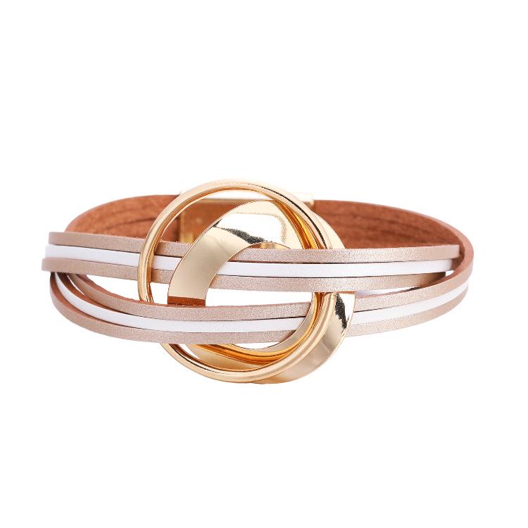 

Многослойный кожаный браслет в стиле бохо с магнитной застежкой - модный новый цветовой дизайн