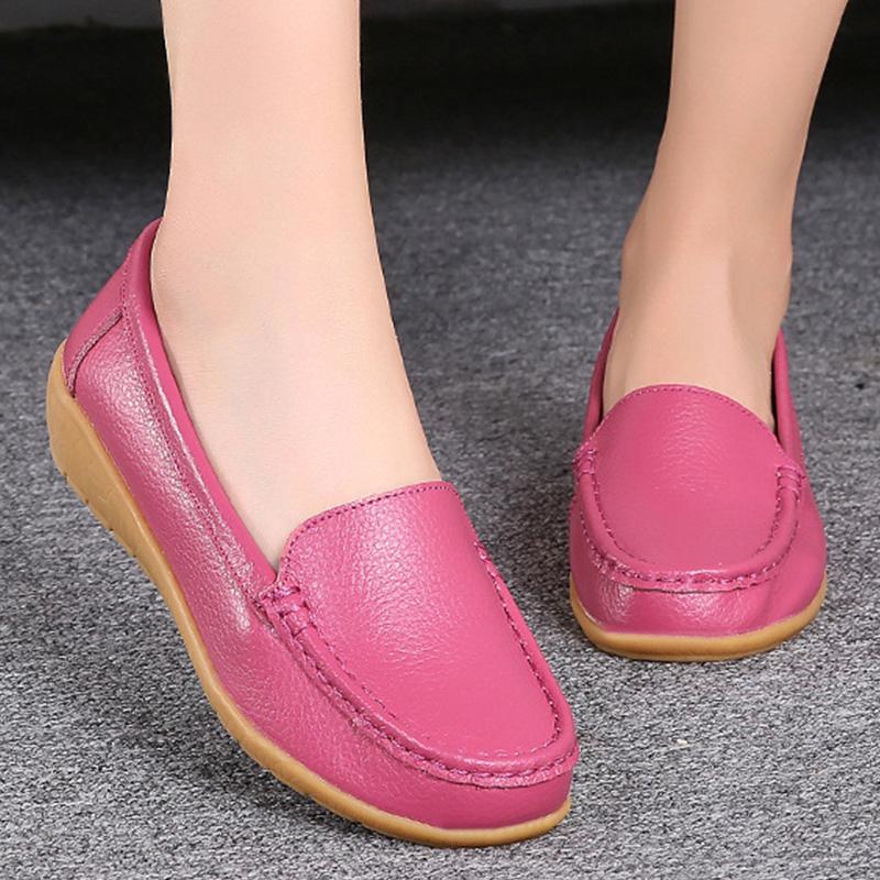 Модне нове взуття 2024 Жіночі туфлі на плоскій підошві Білі жіночі шкіряні туфлі Сліпони Жіноча платформа Зручні лофери Zapatos De Mujer Жіночі
