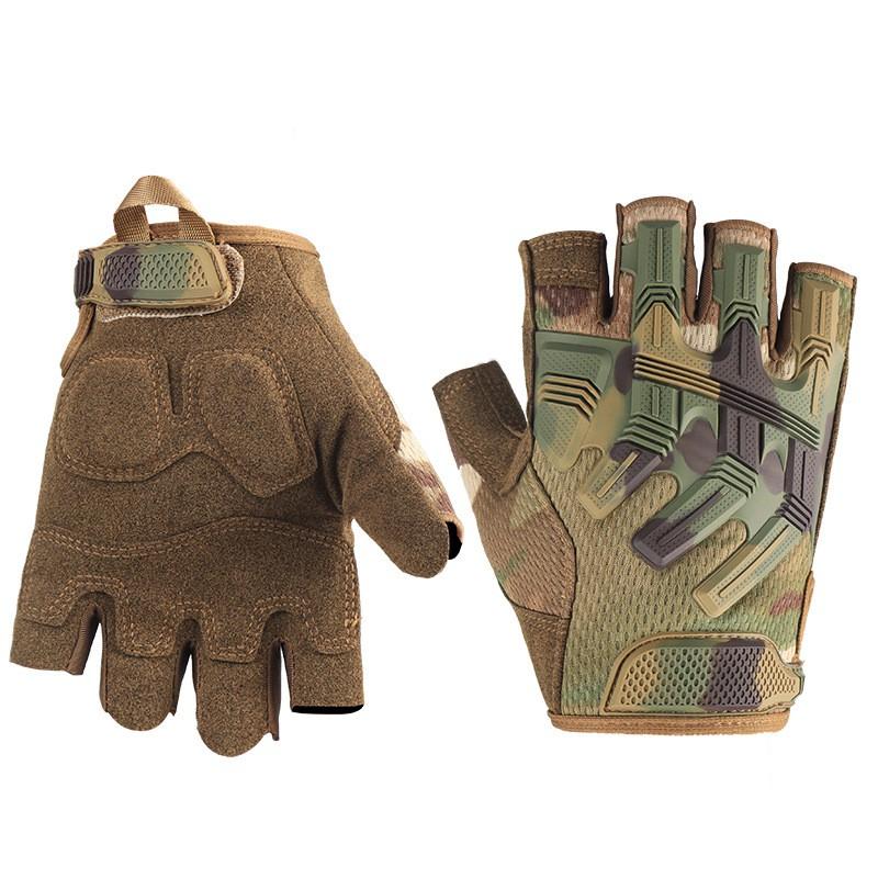 Guantes Tácticos de Medio Dedo Ciclismo Escalada Trabajo al Aire Libre Antideslizantes Grosor Medio Talla Adulto M L XL