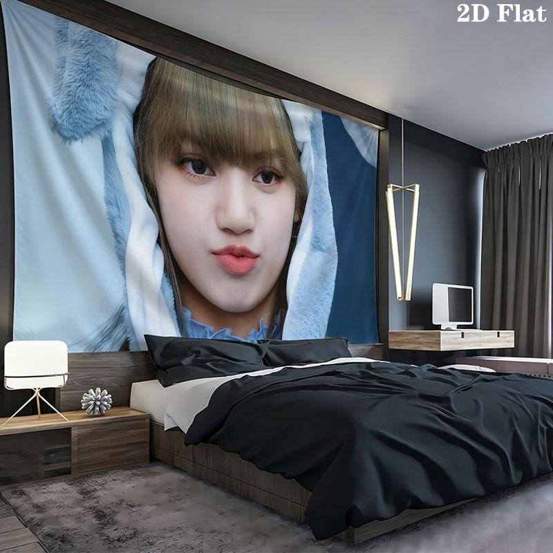 LISA Wall tapestry, aesthetic printed fabric blanket, suitable for bedroom, living room, and home decor.