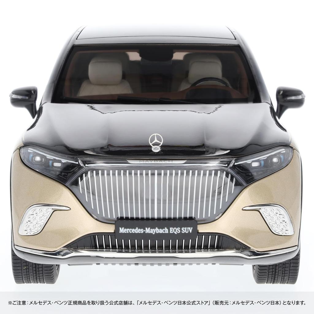 [Mercedes-Benz Collection] Genuine EQS SUV (MMZ296) Obsidian Black/Designo Kalahari Gold 1/18 Scale Model
