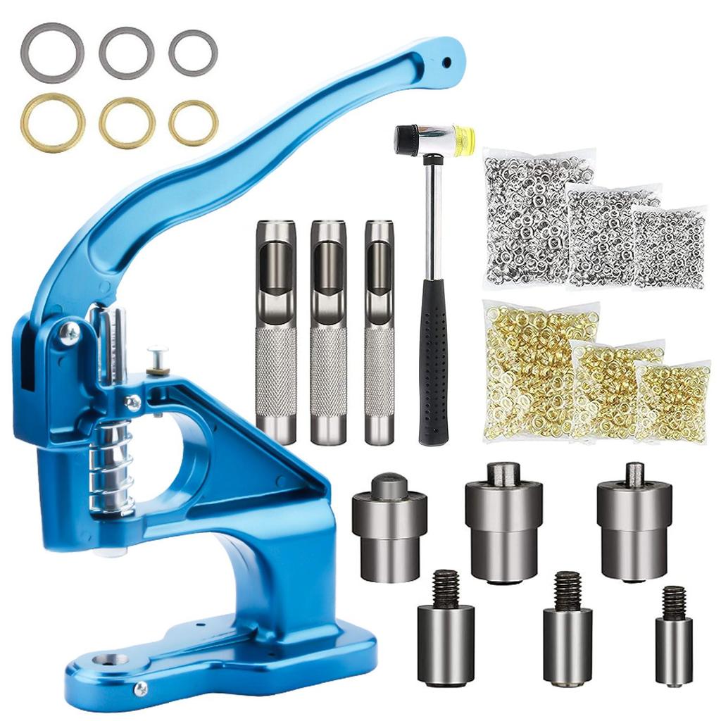 Golden Silver Eyelet Rivet Hand Press Machine Set