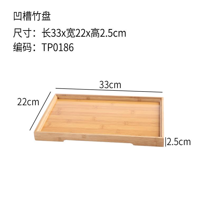 Japanisches Teetablett aus Bambus mit Griffen, rechteckiges Nan-Bambustablett, Home-Restaurant-Teetassen mit Teller, Serviertablett