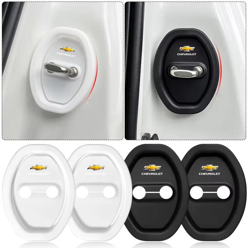 AABHL1 4Pcs Silicone Anti-collision Car Door Lock Protection Cover For Chevrolet Colorado Cruze Captiva Malibu Trax Aveo Camaro