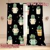 Set Of 2 Flat Printing Curtains Without Rod Green Plants Stars Ramadan Festival Chic Print Polyester Curtain Made