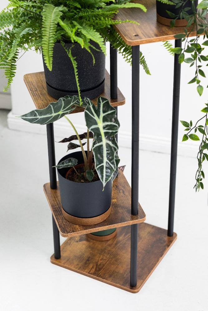 PALACE metal standing flower stand - black stand for 5 flowerpots