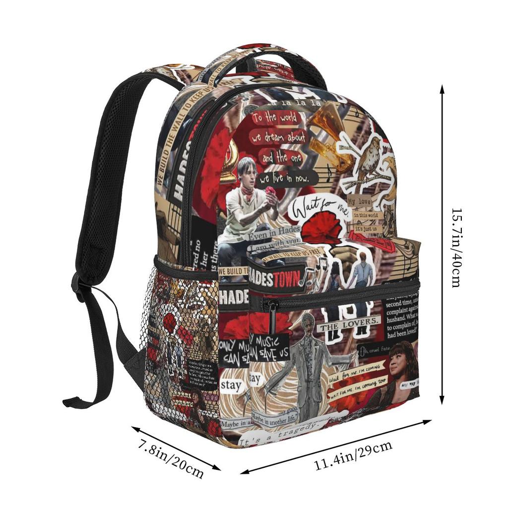Hadestown Flower The Musical Student Backpack School Bag Hiking Travel Daypack for Boys Girls Fashion Bookbag Shoulder Bags