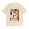 Unisexs Clothing New 100 Cotton Breathable Summer TShirt One Piece Nami Wanted Print Casual Streetwear Unisexs Tops