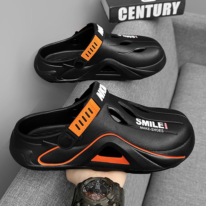 

Мужские летние пляжные сандалии Унисекс Повседневные садовые клоги Уличные сандалии с широким носком и перекрестными ремешками для женщин Нескользящие домашние тапочки для душа 39-40 чёрный