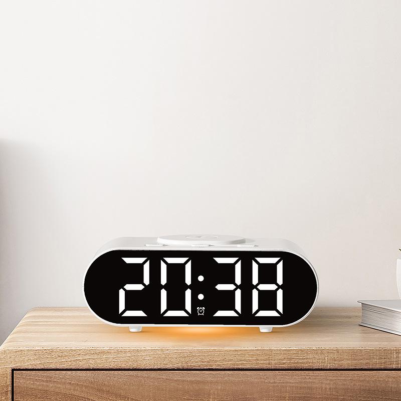 GH9000 Multi-functional Wireless Charging Alarm Clock - Bedside Desk Clock with Fast Mobile Phone Charging