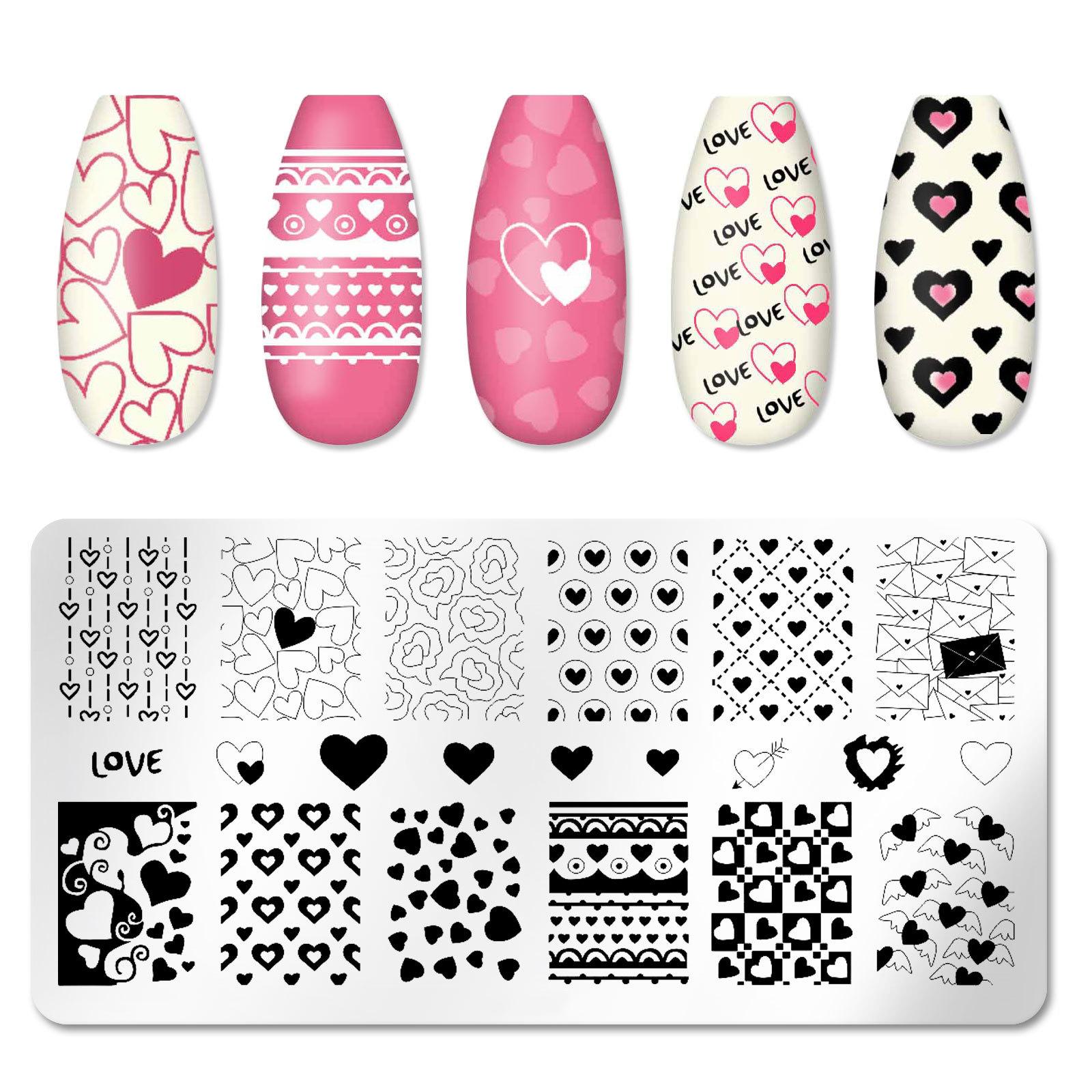 

Штамповочные пластины для дизайна ногтей, листья, цветы, трафареты из нержавеющей стали, инструменты для штамповки изображений для ногтей, маникюрные инструменты