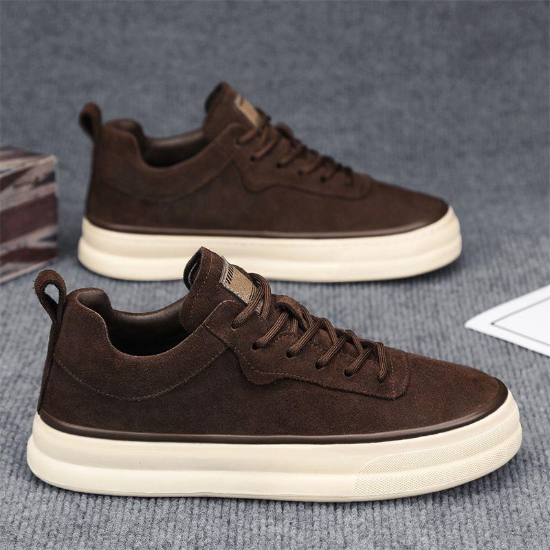 Male Shoe With Laces Khaki Spring Autumn Men's Casual Shoes Retro Luxury Sale Size 44 On Walking Vulcanize Trends 2026 Sneakers