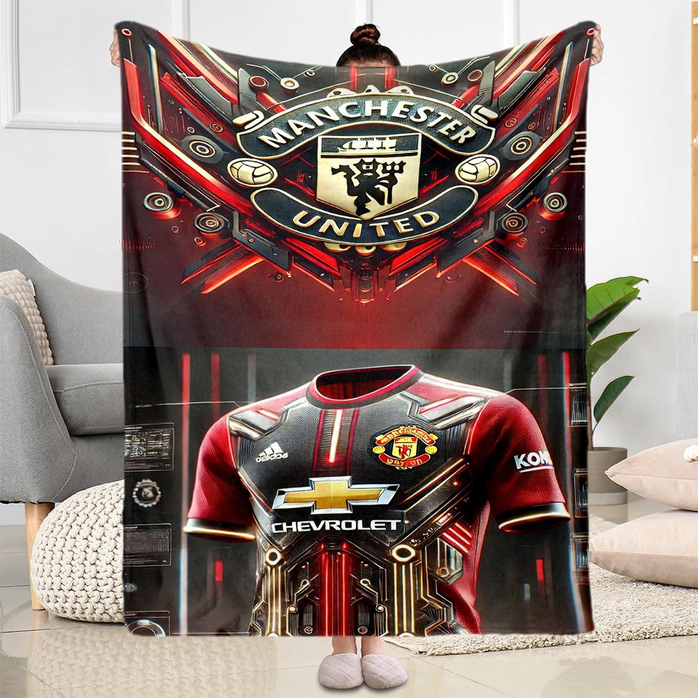 Manchester Blanket Soft Cozy Great For Livingroom Sofa Office Chair For All Seasons Digital Print Gift For Travel Home Birthdays
