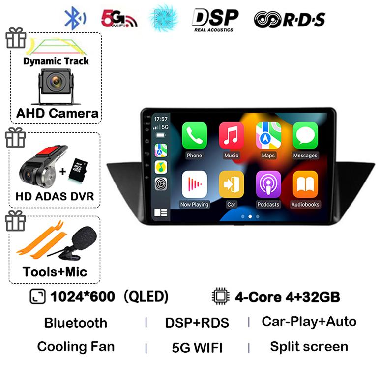 10"Android 14 Auto CarPlay For BMW X1 E84 2009 2010 2011 2012 Car Radio Multimedia Video Players Gps Navigation Stereo Head Unit