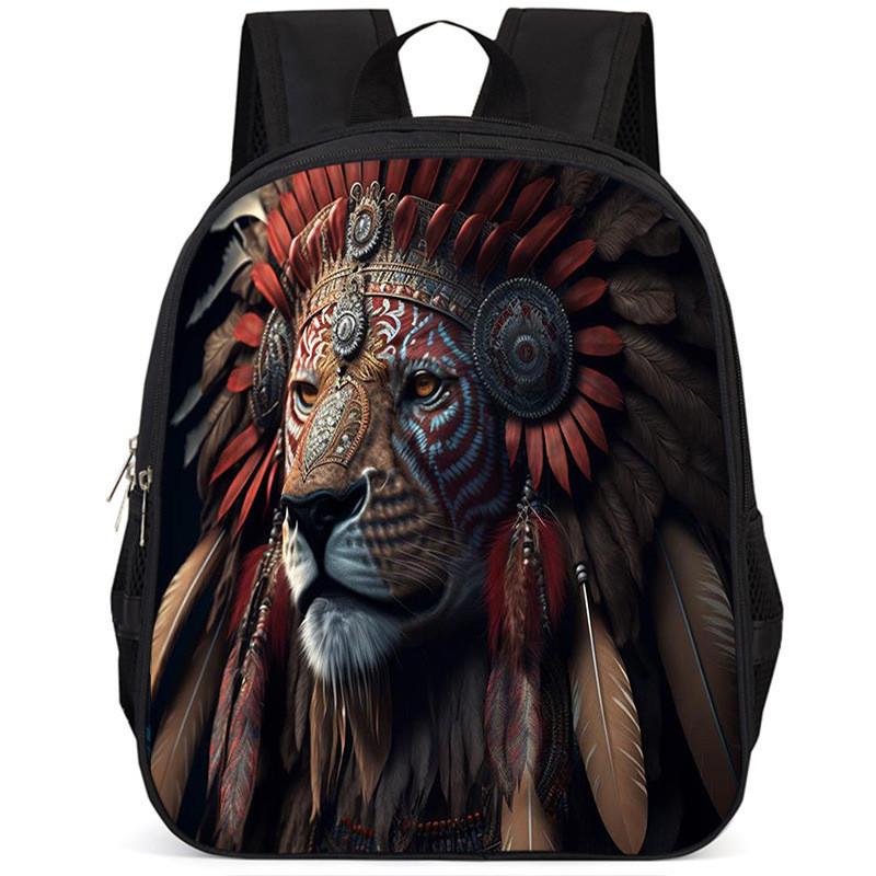 Großes Fassungsvermögen Löwe 15-Zoll Oxford-Stoff Schulrucksack für Kinder Leicht und Ergonomisch