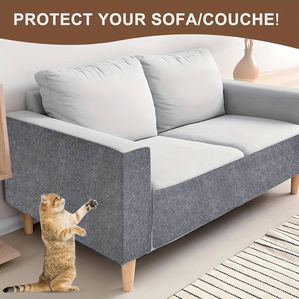 One Piece of Self-Adhesive Cat Scratching Mat, a Sturdy Sisal Protector for Furniture, Customizable Scratching Pad for Safeguarding Couches, Sofas