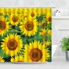 Natural Floral Shower Curtains Flowers Green Leaf Butterfly Water Color Art Nordic Modern Waterproof Bathroom Decor Curtain