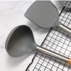 Silicone Kitchenware Set with Stainless Steel Wooden Handle Non-Stick Colander Spatula Soup Spoon Cooking Kitchen Utensils Set