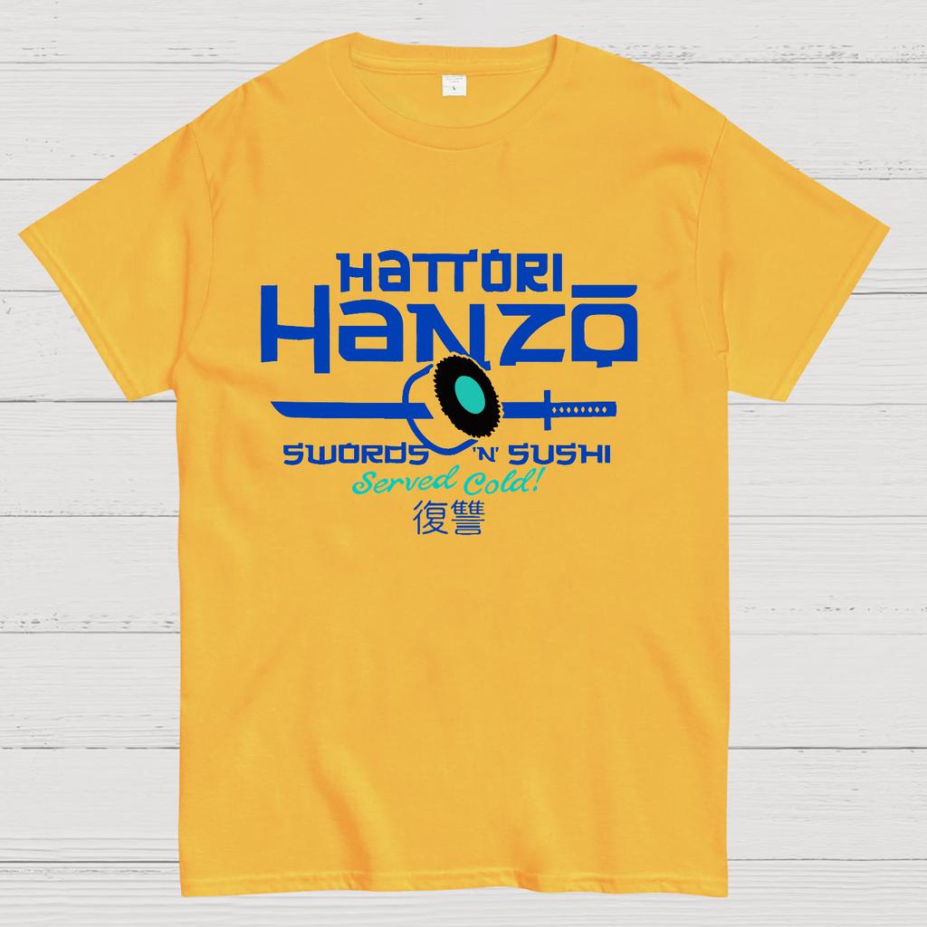 Hattori Hanzo Swords 'n' Sushi Unisex 100% Cotton Summer Casual Cool Loose T-Shirt