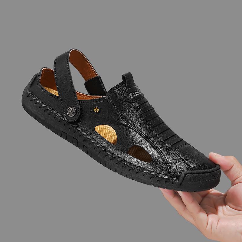 38-48 Sandalias de Playa de Cuero de Verano para Hombre Talla Grande