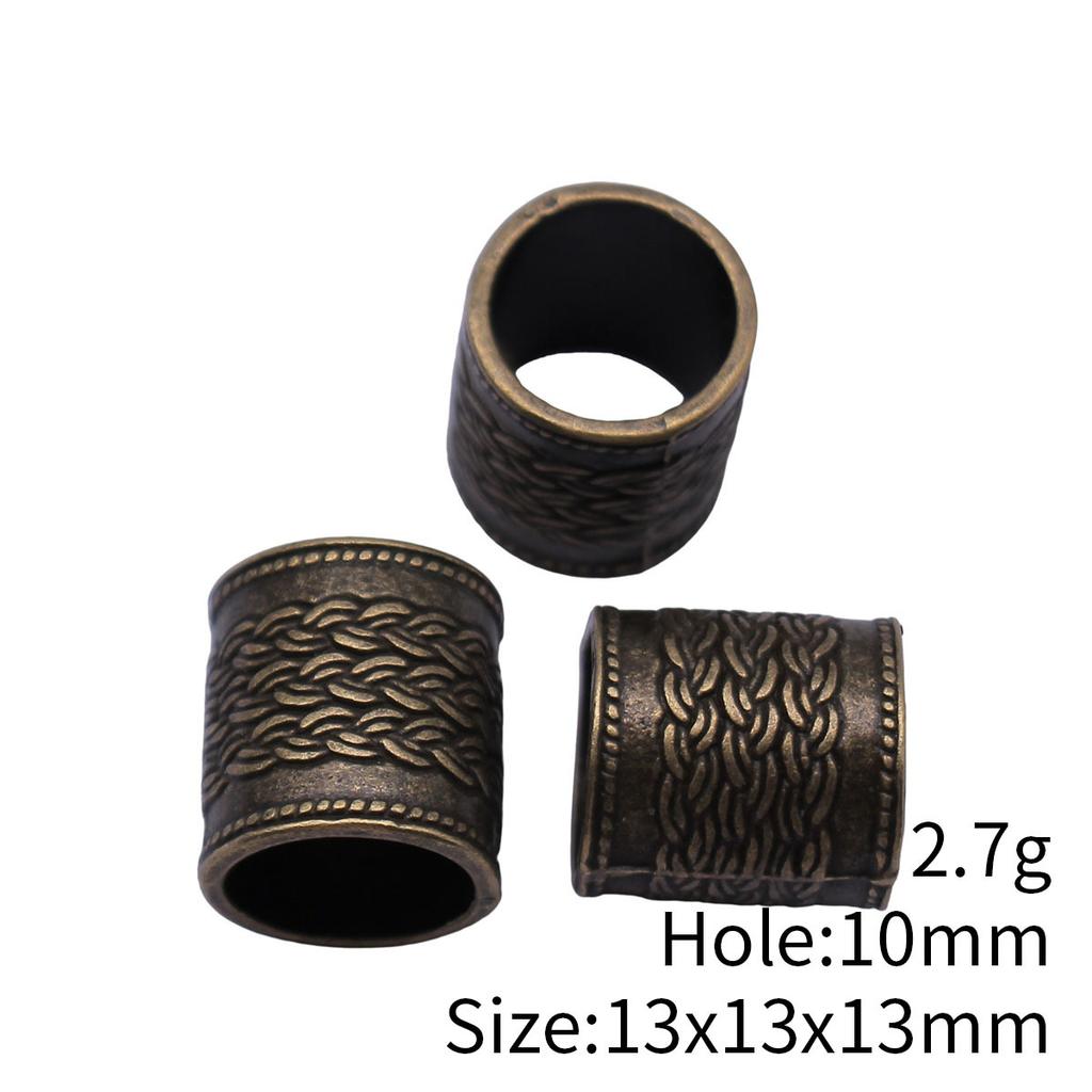 Hammered Texture Tube Spacer Beads Alloy Loose Beads For DIY Bracelet Dreadlocks Hair Braiding Jewelry Making Parts