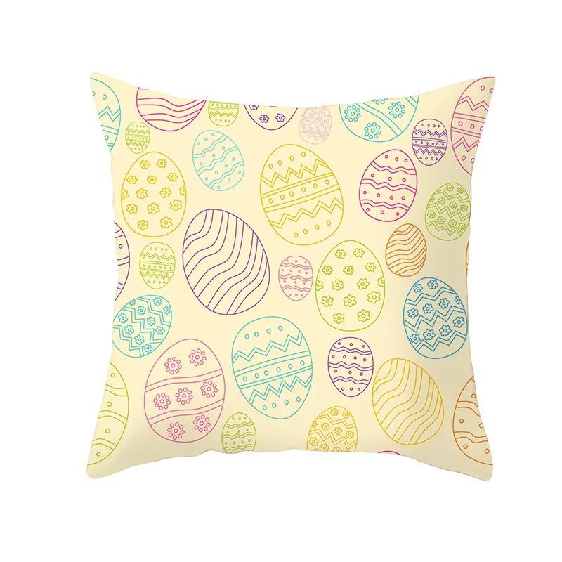 Easter Egg Rabbit Decorative Pillowcase Living Room Office Home Pillowcase Car Ornaments