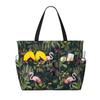 Rosa Flamingo-Print Große Strandtasche Damen Tragbare Reisetasche Wasserdicht Sandfest Pooltasche für Schwimmen Fitnessstudio Lebensmittel Urlaub