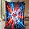 France Football Printed Flannel Blanket Skin Friendly Warm Decorative Throw for Indoor Couch Bed Daily Use