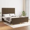 VidaXL Bed Frame with Headboard Dark Brown 140x190 Cm Fabric 3125052