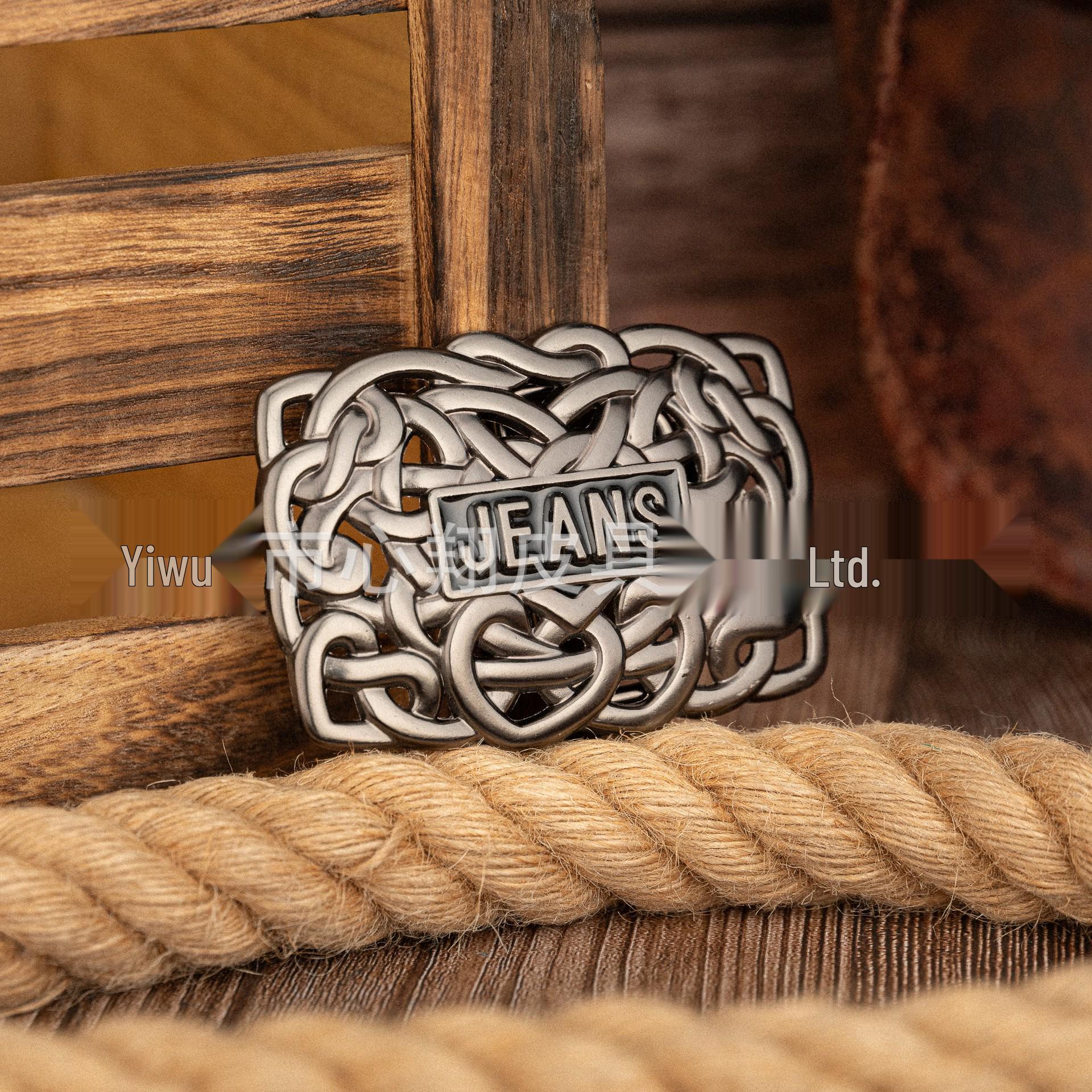 Unisex Retro Messy Jeans Belt with Zinc Alloy Buckle