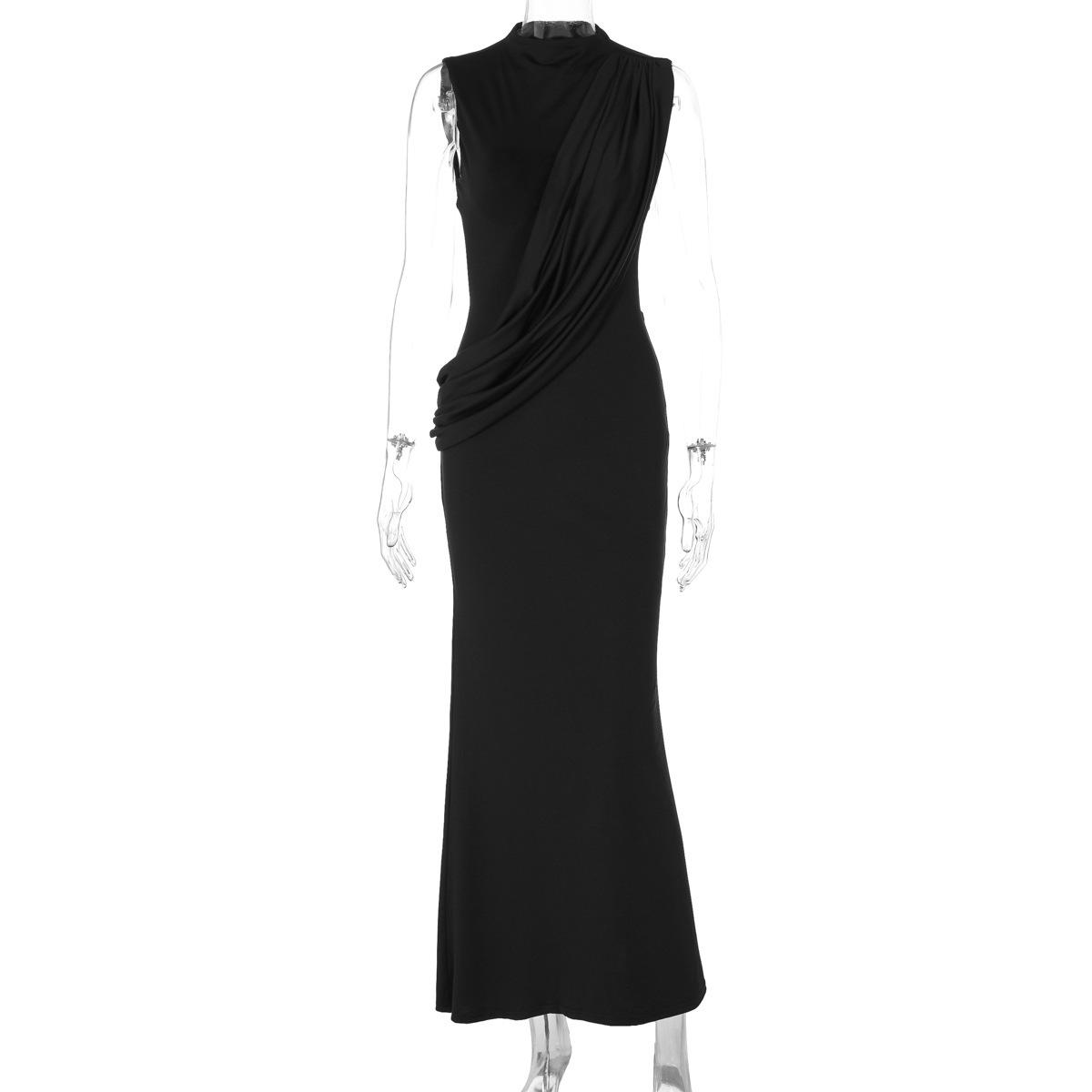 Europe and the United States hot-selling women s clothing 2026 summer new fashion sexy backless split tight round neck sleeveless dress women S