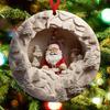 Christmas Hanging Ornament Xmas Tree Santa Pendant 2D Flat Acrylic Tree Decoration for Shopping Mall Office Hotel Bar Decor KTY
