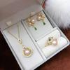 2024 Freshwater Pearl Jewelry Set: Necklace, Earrings & Ring - Elegant Gift for Mother or Mother-in-law