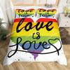 LGBT Liebe Ist Liebe Bettwäsche-Sets Regenbogen Bettwäsche-Set Thema Romantische Decke Steppdecke Abdeckung für Männer Frauen Schlafzimmer