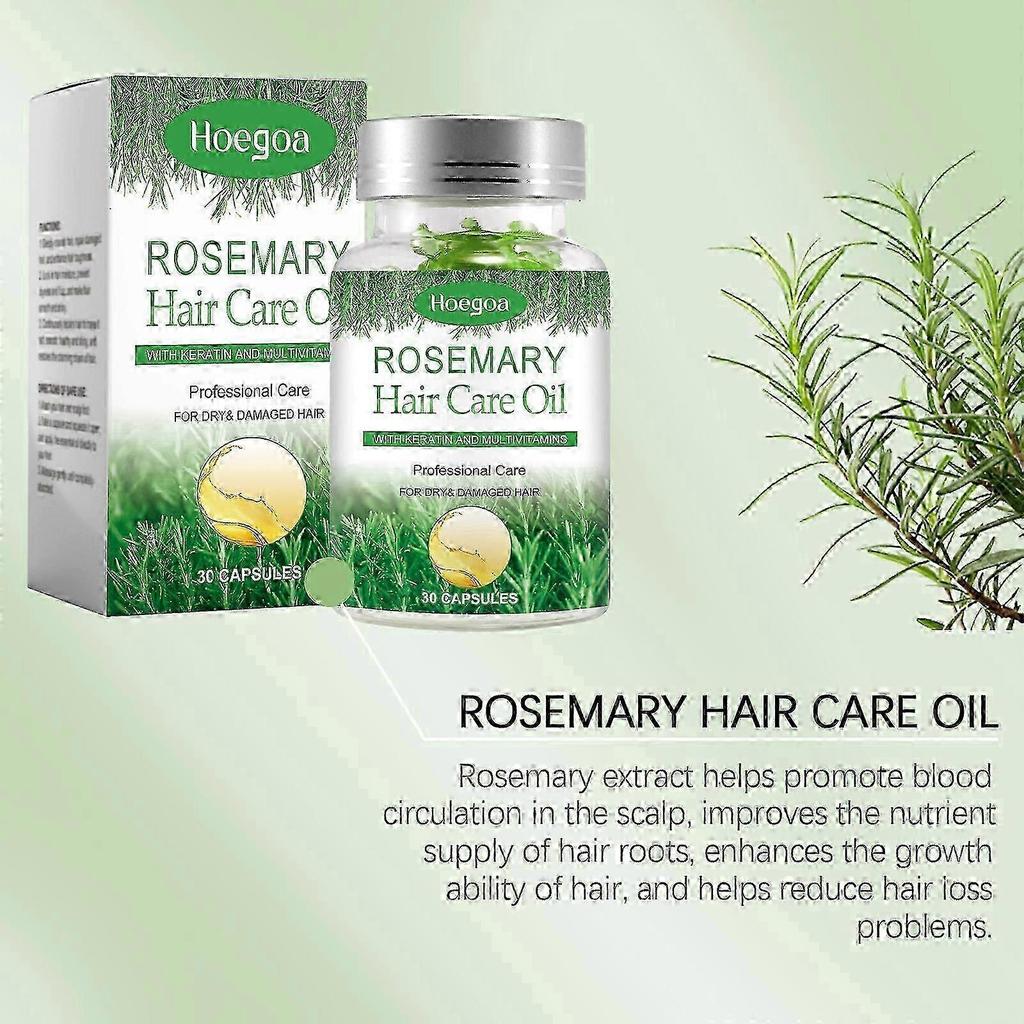 Rosemary Hair Care Capsules, Nourishing & Repairing for Frizzy Hair, 30 Capsules