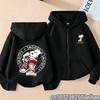 Boys Girls Spring Autumn Snoopy Cartoon Zipper Hooded Coat Kids Long Sleeve Casual Hooded Sweatshirt Printed Daily Zip Top