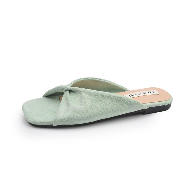 Schöne coole Hausschuhe Damen Oberbekleidung Sommer neue Mode vielseitig ein Pedal weiche Sohle Strandmopp