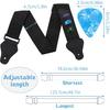 Guitar Strap with 3 Pick Holders, Includes 6 Guitar Picks and a pick box- Adjustable for Acoustic Electric Guitar