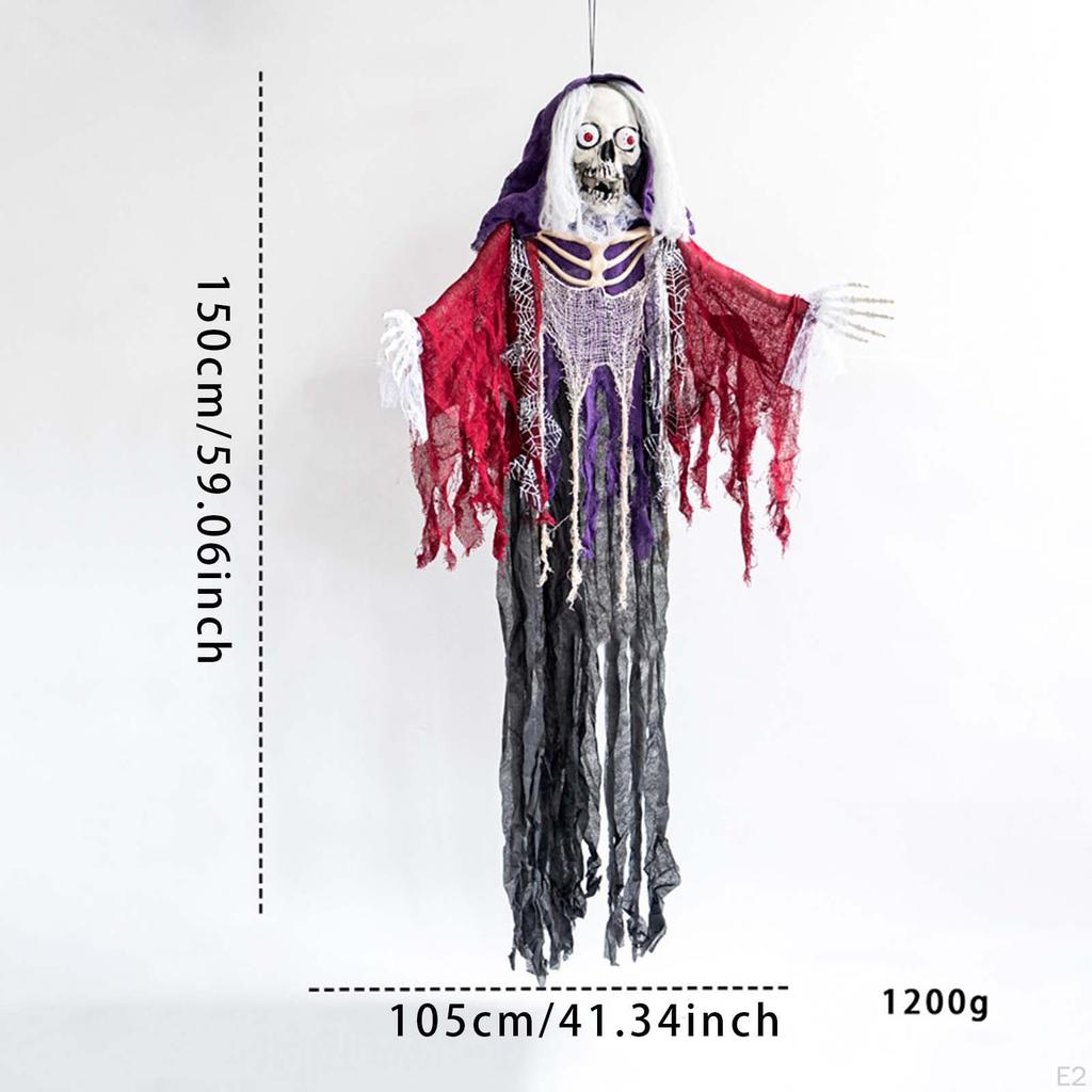 Grim Skeleton Halloween Hanging Decoration Shaking Party Decor,Horror Creepy Haunted House Prop for